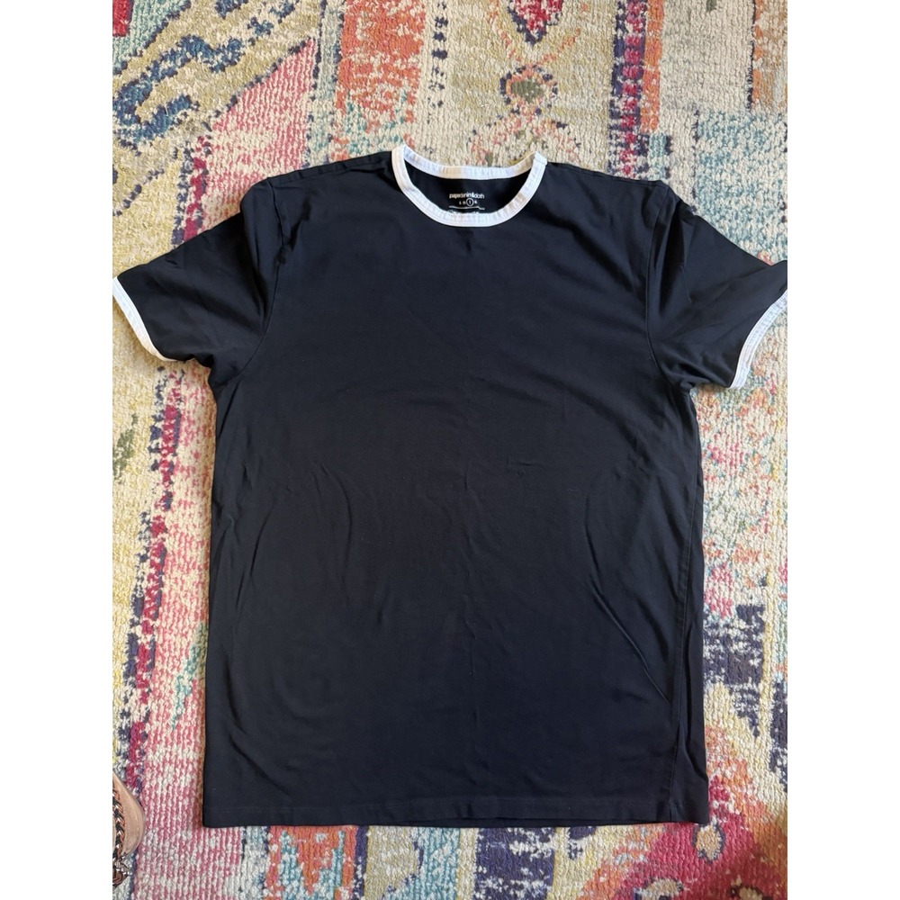 Paper Denim & Cloth T-Shirt Womens Large Y2K Black Short Sleeve Cotton